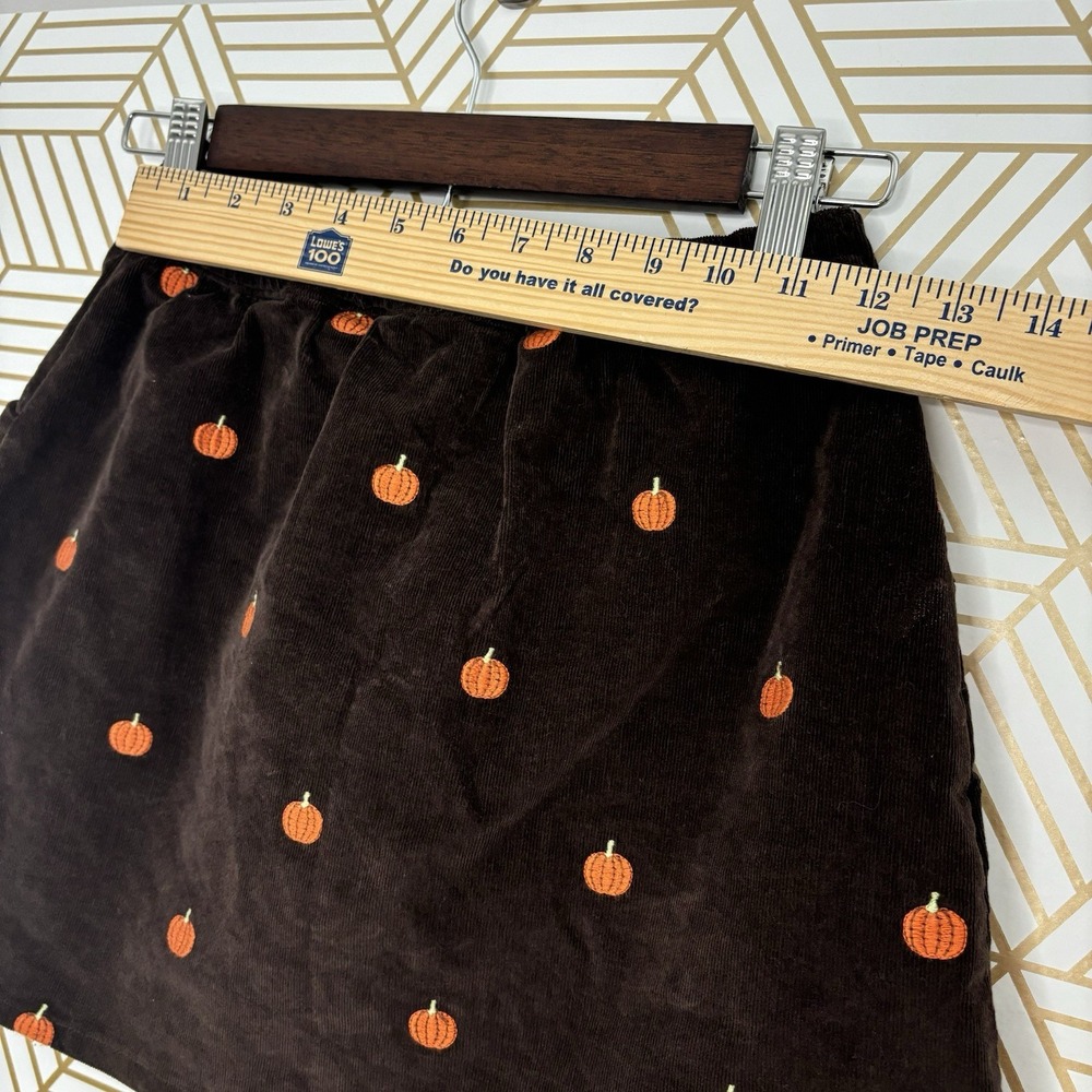 Gymboree Girls 8 Perfect Pumpkin Corduroy Skort Skirt Orange Brown Fall Whimsy - Picture 5 of 8